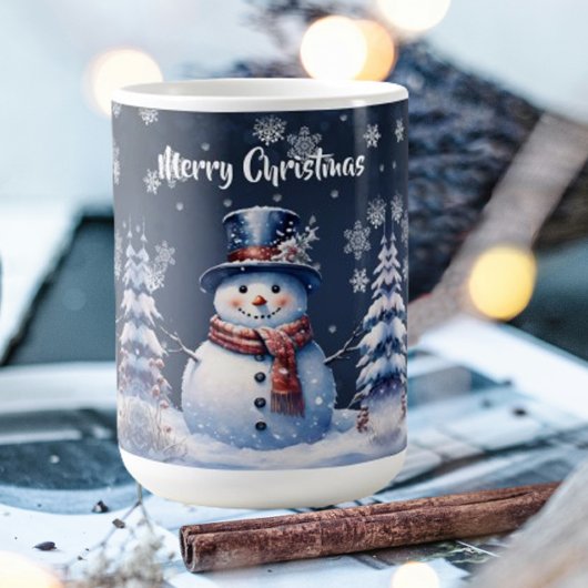 ウィンターフォレスト雪だるまクリスマス コーヒーマグカップ
