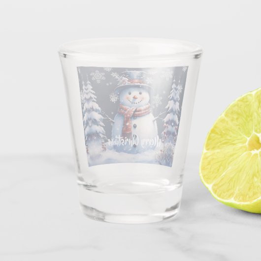 ウィンターフォレスト雪だるまクリスマス ショットグラス (裏面)