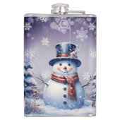 ウィンターフォレスト雪だるまクリスマス | パープル フラスク (裏面)