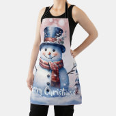 ウィンターフォレスト雪だるまクリスマス | ピンク エプロン (インサイチュ)