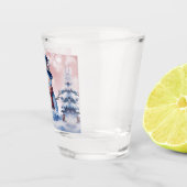 ウィンターフォレスト雪だるまクリスマス | ピンク ショットグラス (右)