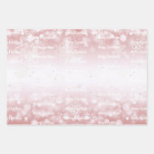 ウィンターフォレスト雪だるまクリスマス | ピンク ラッピングペーパーシート (正面3)