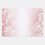 ウィンターフォレスト雪だるまクリスマス | ピンク ラッピングペーパーシート (正面2)