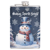 ウィンターフォレスト雪だるまクリスマス フラスク (正面)
