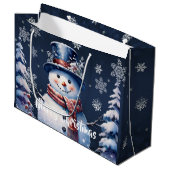 ウィンターフォレスト雪だるまクリスマス ラージペーパーバッグ (正面アングル)