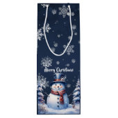 ウィンターフォレスト雪だるまクリスマス ワインギフトバッグ (裏面)