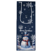 ウィンターフォレスト雪だるまクリスマス ワインギフトバッグ (正面)