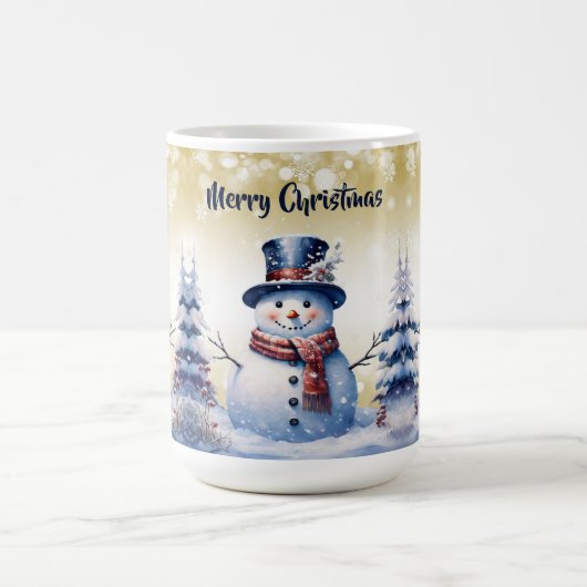 ウィンターフォレスト雪だるまクリスマス |金ゴールド コーヒーマグカップ (中央)