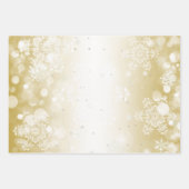 ウィンターフォレスト雪だるまクリスマス |金ゴールド ラッピングペーパーシート (正面2)