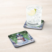 ウィンターフォレスト雪だるまクリスマス | Green コースター (右側)