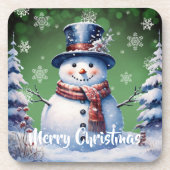 ウィンターフォレスト雪だるまクリスマス | Green コースター (正面)