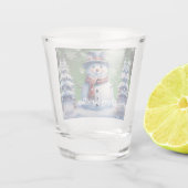 ウィンターフォレスト雪だるまクリスマス | Green ショットグラス (裏面)