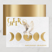 ウィンターフクロウハッピーホリデーズクリスマスホリデー シーズンカード (正面/裏面)