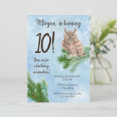 ウィンターフクロウ誕生日招待状 招待状 (スタンド正面)