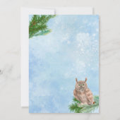 ウィンターフクロウ誕生日招待状 招待状 (裏面)