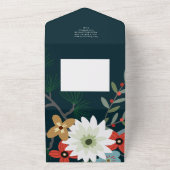 ウィンターフラワーズジョユーノエルエレガントクリスマスカード オールインワン招待状 (外側)