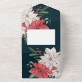 ウィンターフラワーズジョユーノエルエレガントクリスマスカード オールインワン招待状 (外側)