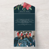 ウィンターフラワーズジョユーノエルエレガントクリスマスカード オールインワン招待状 (内側)
