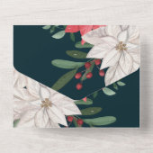 ウィンターフラワーズジョユーノエルエレガントクリスマスカード オールインワン招待状 (裏面)