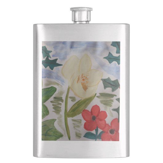 ウィンターフラワーズ&ホリー フラスク (正面)