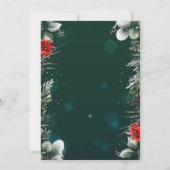 ウィンターフラワーポインセティシアグリーン50誕生日 招待状 (裏面)