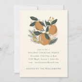 ウィンターフルーツクリスマスカクテルパーティーホリデー 招待状 (正面)