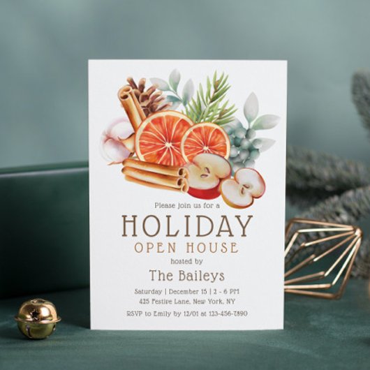 ウィンターフルーツフローラウォーターカラーホリデーオープンハウス 招待状