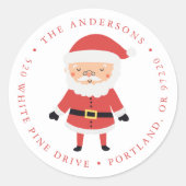 ウィンターフレンズサンタクロースホリデイ差出人住所 ラウンドシール (正面)