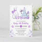 ウィンターフレンズポーラーベア&ペンギン子供の誕生日 招待状 (スタンド正面)