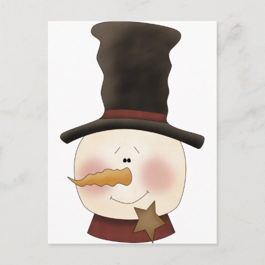 ウィンターフレンズ雪だるま ポストカード (正面)