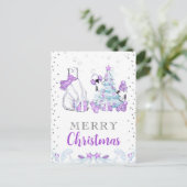 ウィンターフレンズPolar Bearとペンギンのクリスマス シーズンポストカード (スタンド正面)