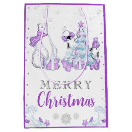 ウィンターフレンズPolar Bearとペンギンのクリスマス ミディアムペーパーバッグ