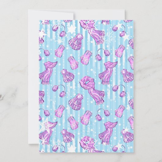 ウィンターフレンズPolar Bear & Penguinsベビーシャワー 招待状 (裏面)