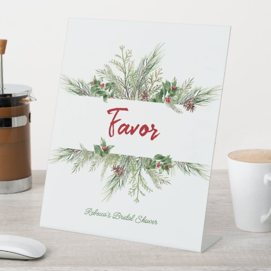 ウィンターフレームウィンターリースブライダルシャワーありがとう 台座サイン (インサイチュ)