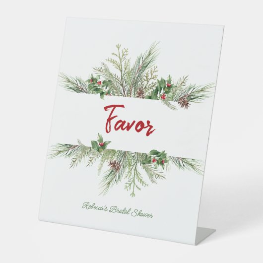 ウィンターフレームウィンターリースブライダルシャワーありがとう 台座サイン (正面)