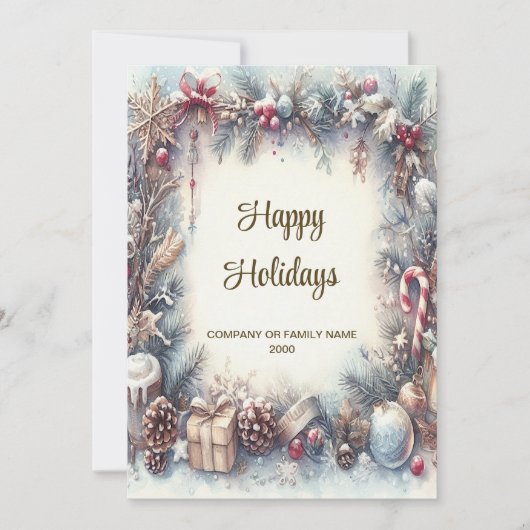 ウィンターフレームホリデークリスマスカード シーズンカード (正面)