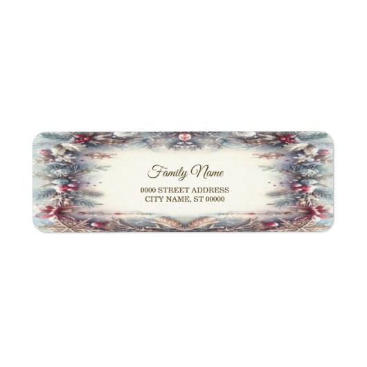 ウィンターフレームホリデー差出人住所ラベル ラベル (正面)