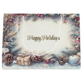 ウィンターフレームホリデー抱き枕 ラージペーパーバッグ (正面)