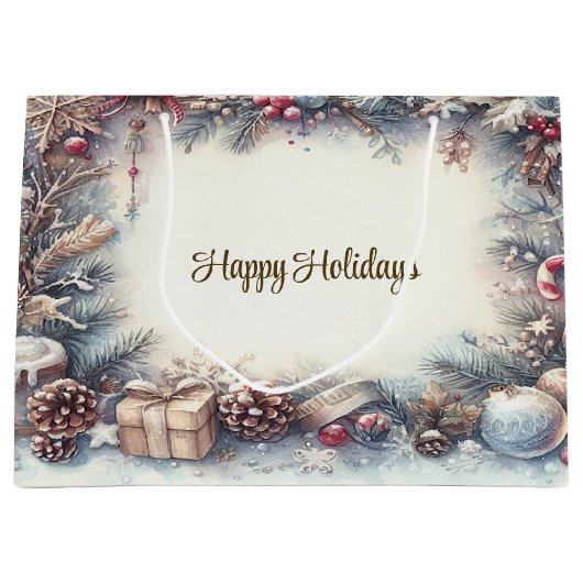 ウィンターフレームホリデー抱き枕 ラージペーパーバッグ (正面)