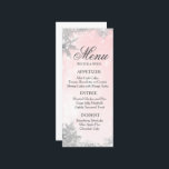 ウィンターフロステッドスノーフレークメニュー メニュー<br><div class="desc">クリスマスホリデー モダンエレガント リハーサル レセプション ウェディング 冬 スノーフレーク フロステッド グリッター ディナーメニュー</div>