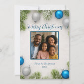 ウィンターフロストエレガンスブルー&シルバーオーナメント シーズンカード (正面)