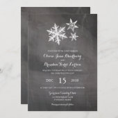 ウィンターフロスト スノーフレーク 黒板 | ウェディング 招待状 (正面/裏面)