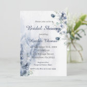 ウィンターフローラブルー&スライバーブライダルシャワー 招待状 (スタンド正面)