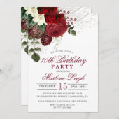 ウィンターフローラホリデー誕生日招待状 招待状 (正面/裏面)