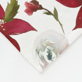 ウィンターフローラポインセチアウォーターカラー フリースブランケット (角)