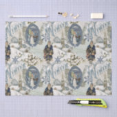 ウィンターブビクトリアンルーズヴィネット 薄葉紙 (クラフト)