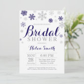 ウィンターブライダルシャワーネービーブルースノーフレーク 招待状 (スタンド正面)
