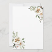 ウィンターブライダルホワイトフラワーウェディングクリスマス 招待状 (裏面)