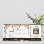 ウィンターブラウンスターボーディングパス結婚式招待状 招待状 (スタンド正面)