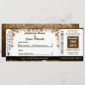 ウィンターブラウンスターボーディングパス結婚式招待状 招待状 (正面/裏面)